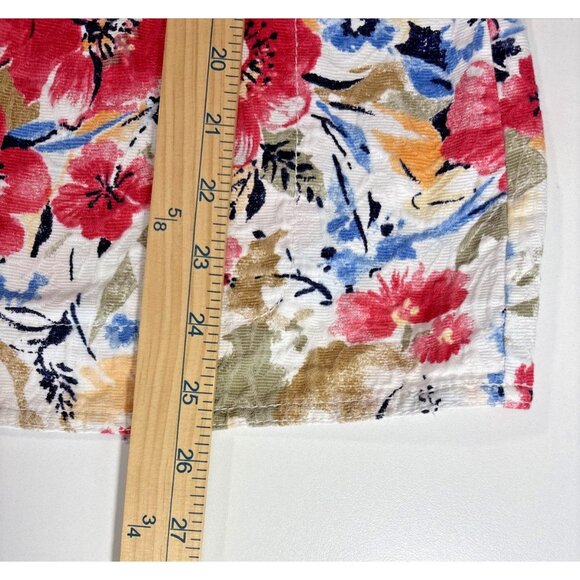 Koret Floral Light Jacket Blazer 16W Cotton 3/4 Sleeve Button Front Top - Picture 8 of 8